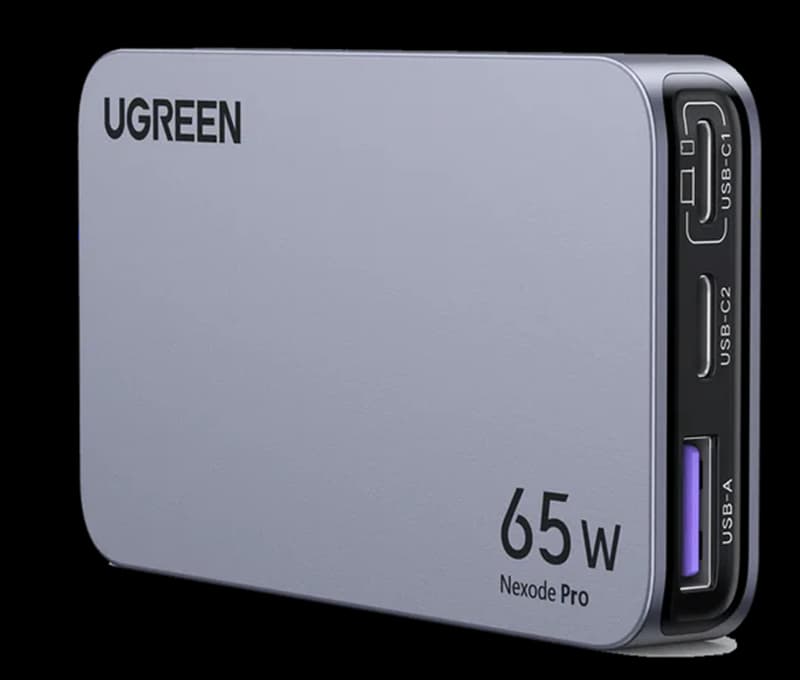 UGREEN X753 Nexode Pro 65W 3-Port GaN Ultra-Slim Fast Charger [Black]