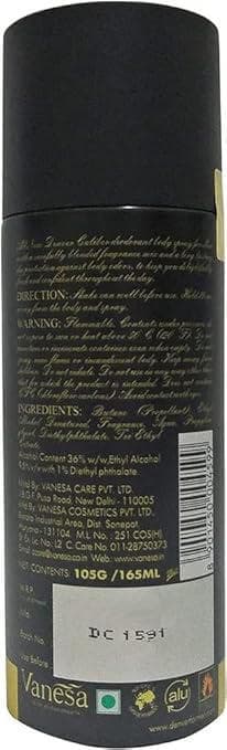 DENVER - Black Code Deodorant Body Spray | Long Lasting Deodorant for Men - 165ML