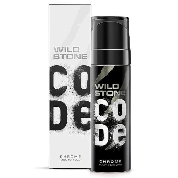 Wild Stone - Code Chrome No Gas Body Perfume For Men, Long Lasting Intense Fragrance - 120ml