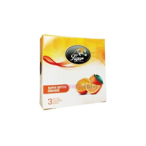 Tiger Super Dotted Orange Flavoured Condoms 12 Packets (36 Pcs)