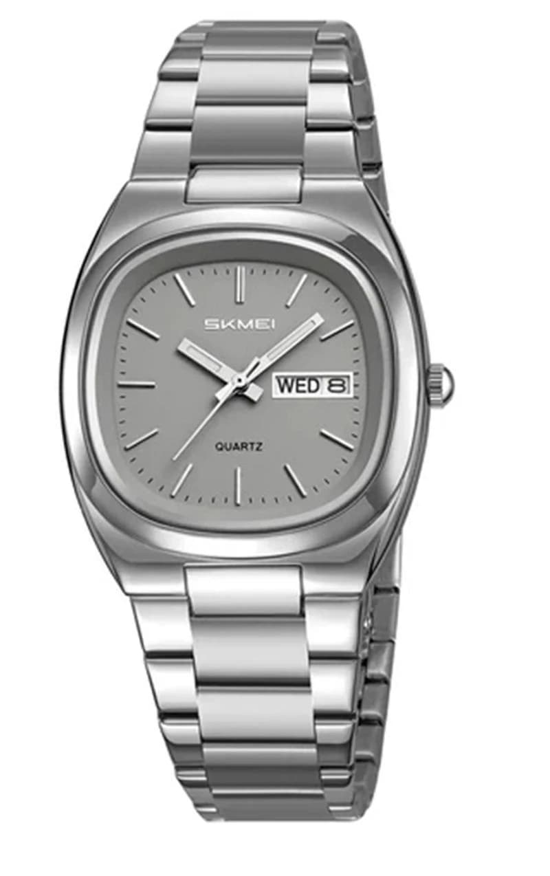 Skmei 2420 Multifunctional Quartz Watch for Men- Silver & Grey
