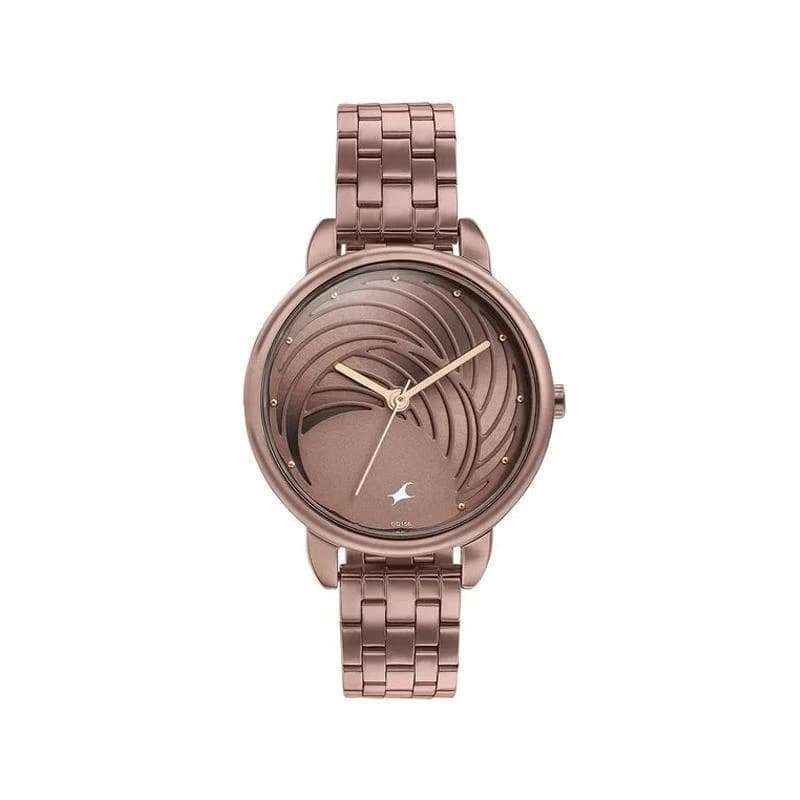 Fastrack 6282QM01 Stunners Brown Dial Stainless Steel Watch for Girls