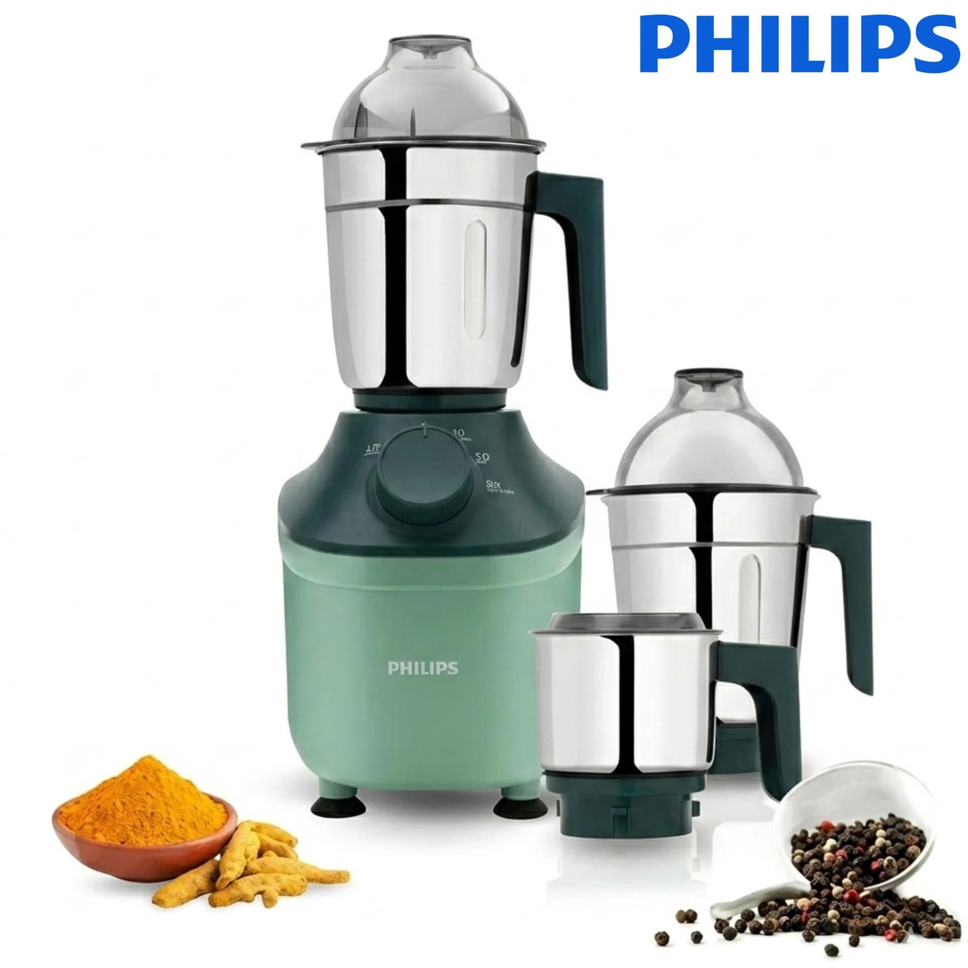 Philips HL7773/01 Mixer Grinder 800W   3 Stainless Steel Jars  Powerful Motor mixer Grinder with MicroGrind Technology   Blue