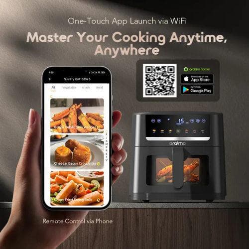 Oraimo NutriFry S1 Ultra 1500W 6L App Control Full Touchscreen Air Fryer (OAF-521A)