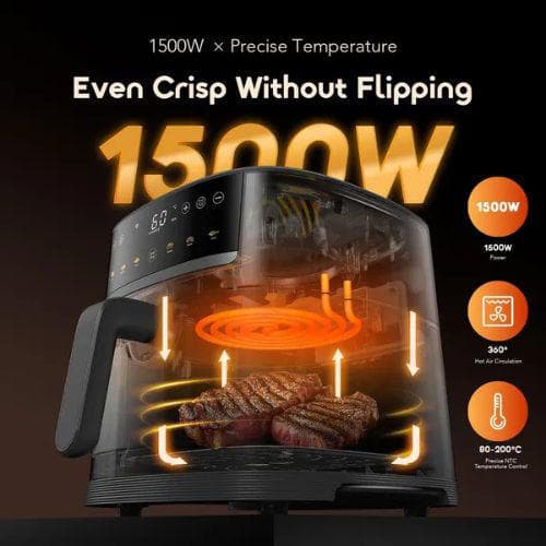 Oraimo NutriFry S1 Ultra 1500W 6L App Control Full Touchscreen Air Fryer (OAF-521A)
