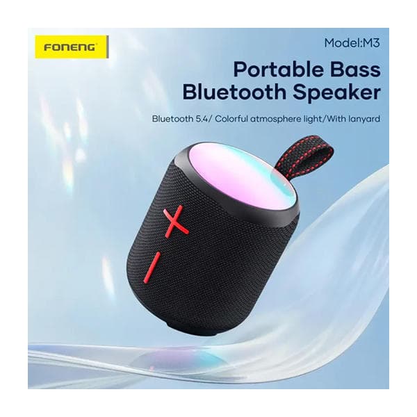 Foneng M3 (10w) Deep Bass Portable Speaker - Black