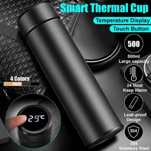 Smart Thermos Flask with Led Temperature Display In Touch 500ml (Multicolor)