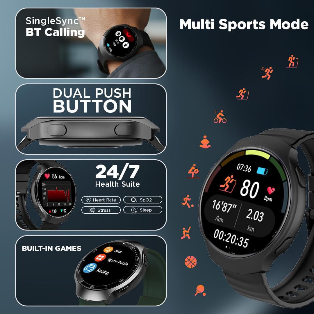 Fastrack VOX CirQ Smart Watch with AI Chat & AI Watch faces