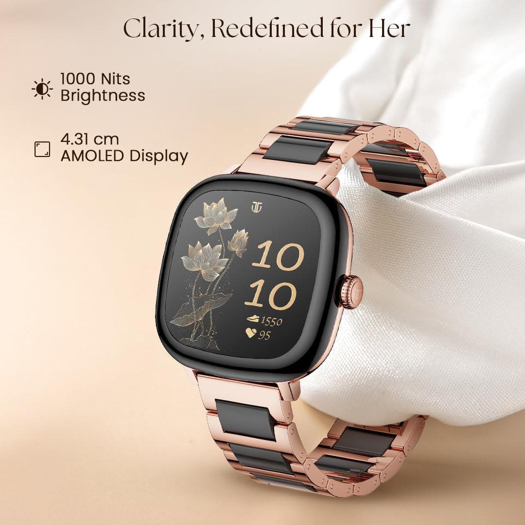 Titan AiRA AMOLED Metal Case Square Display Smart Watch for Women