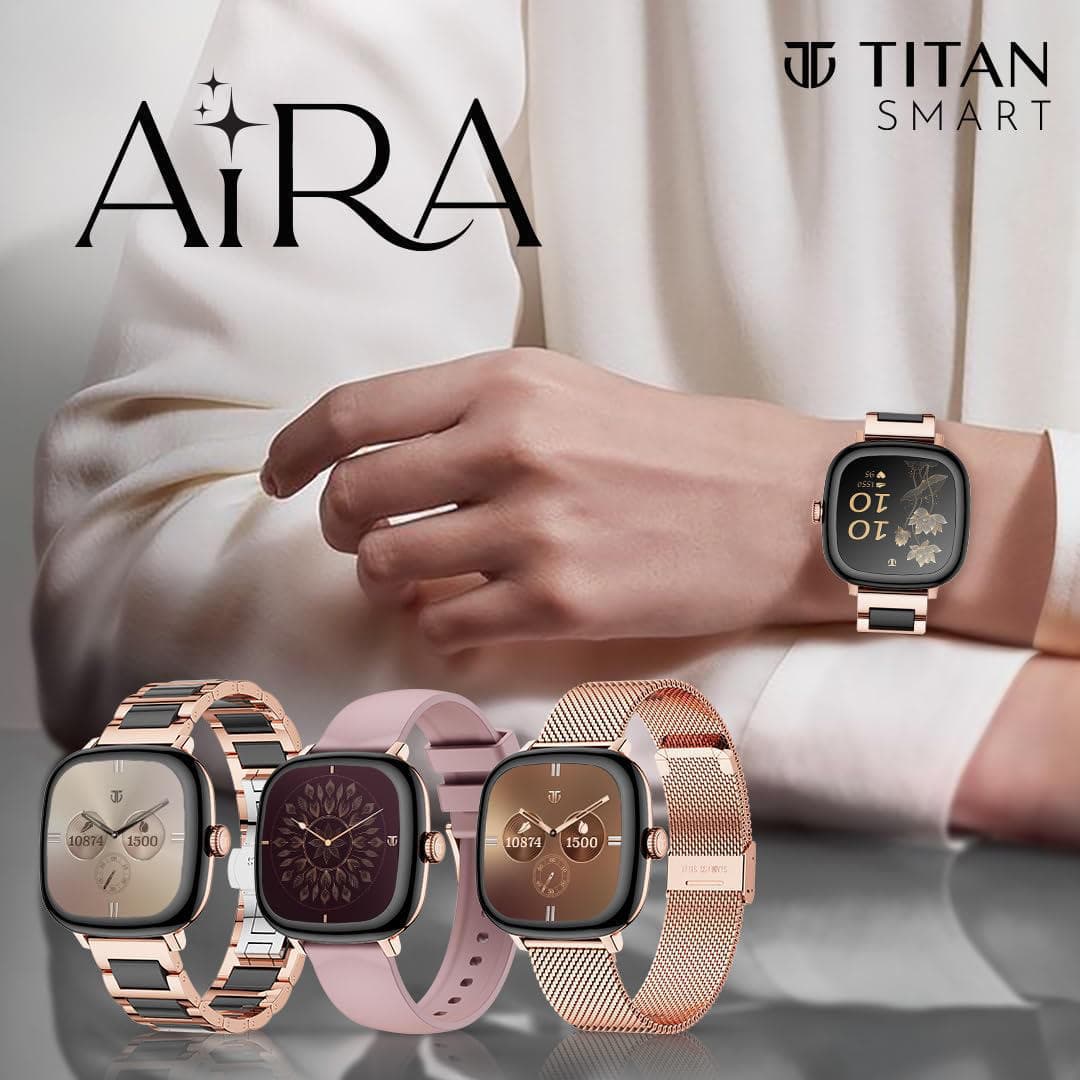 Titan AiRA AMOLED Metal Case Square Display Smart Watch for Women