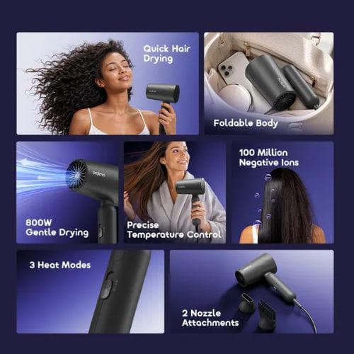Oraimo SwiftDry 2 Foldable 800W Efficient Hair Dryer (OHD-210N)