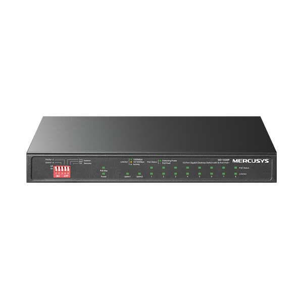 Mercusys MS110GMP 10-Port Gigabit Desktop Switch With 8-Port PoE Plus 111W Total PoE Budget