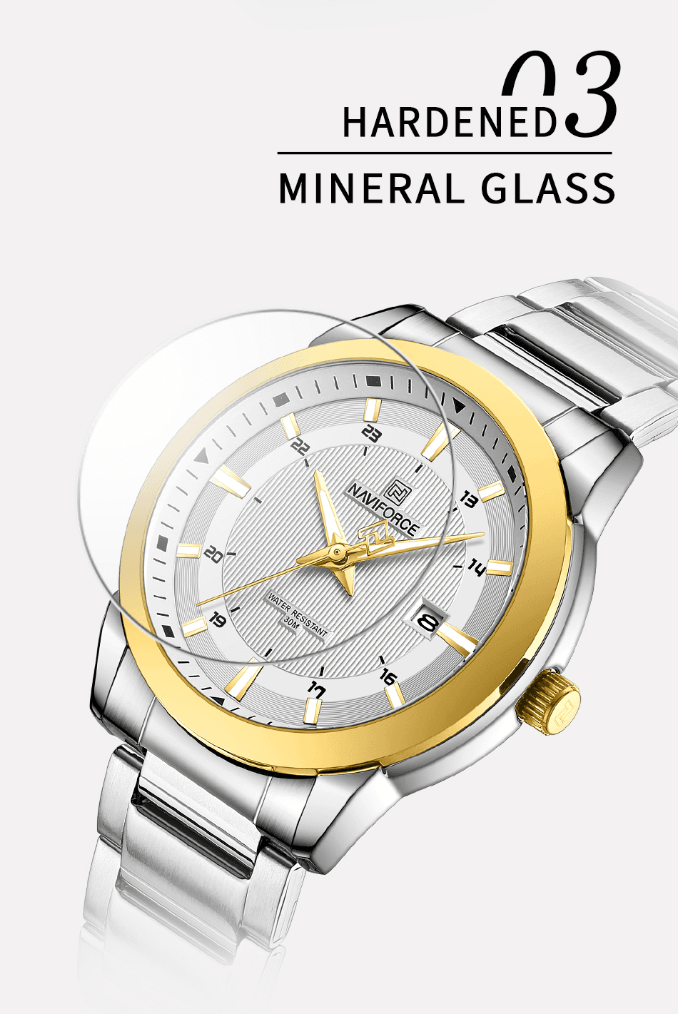 NAVIFORCE NF8029 Silver Stainless Steel Analog Watch For Men