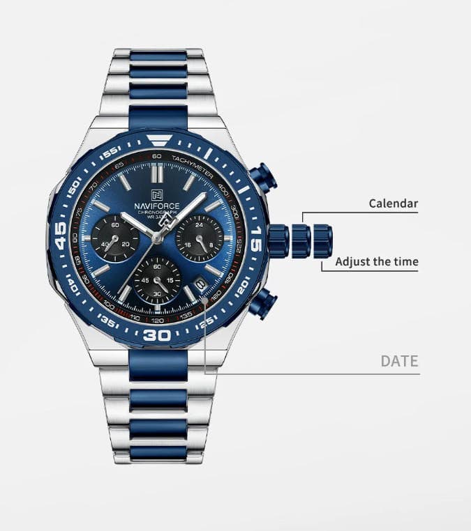 NAVIFORCE NF8049 Professional craftmanship timepeice Unique Temperament Chronograph dial Analog Watch
