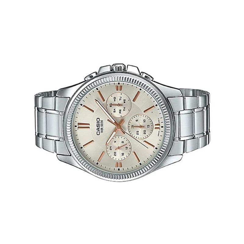 Casio Enticer Multifunction Silver Chain Watch MTP-1375D-7A2VDF
