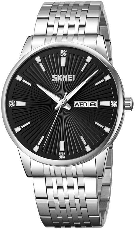 Skmei 9323 Man Business Quartz Chain Watch - Silver Black