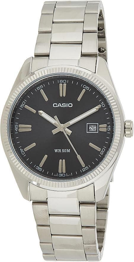 Casio Enticer Date Silver Chain Watch MTP-1302D-1A1VDF