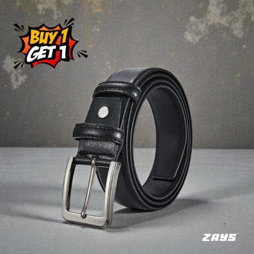Zays Special Buy1 Get1 Offer - Premium Leather Belt and Wallet - Huge Savings on Quality Leather Accessories (ZSW101-ZMB101-Black)