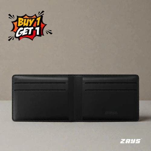 Zays Special Buy1 Get1 Offer - Premium Leather Belt and Wallet - Huge Savings on Quality Leather Accessories (ZSW101-ZMB101-Black)