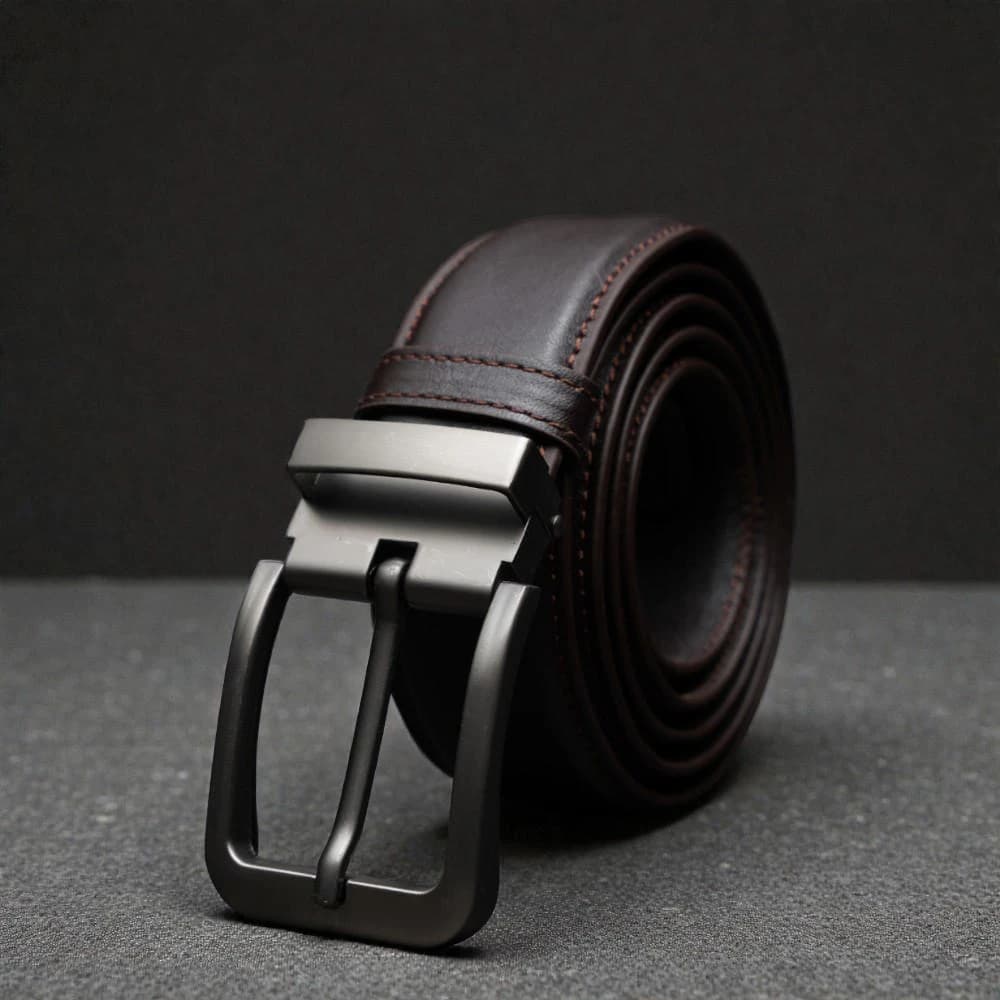 Zays Handcrafted Genuine Leather Belt for Men – Premium Quality, Adjustable, Stylish & Durable (BS104-BC101-Chocolate)