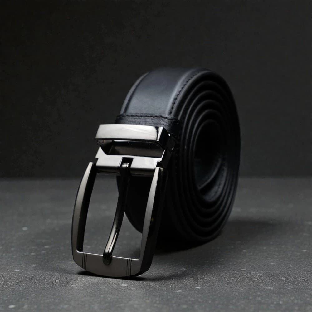 Zays Handcrafted Leather Belt for Men - Full-Grain Cowhide Adjustable Fit Stylish and Long-Lasting Designed for Office Traditional and Casual Use - Sweat-Resistant Anti-Crack Build Ideal for Daily Wear BS103-BC118-Black