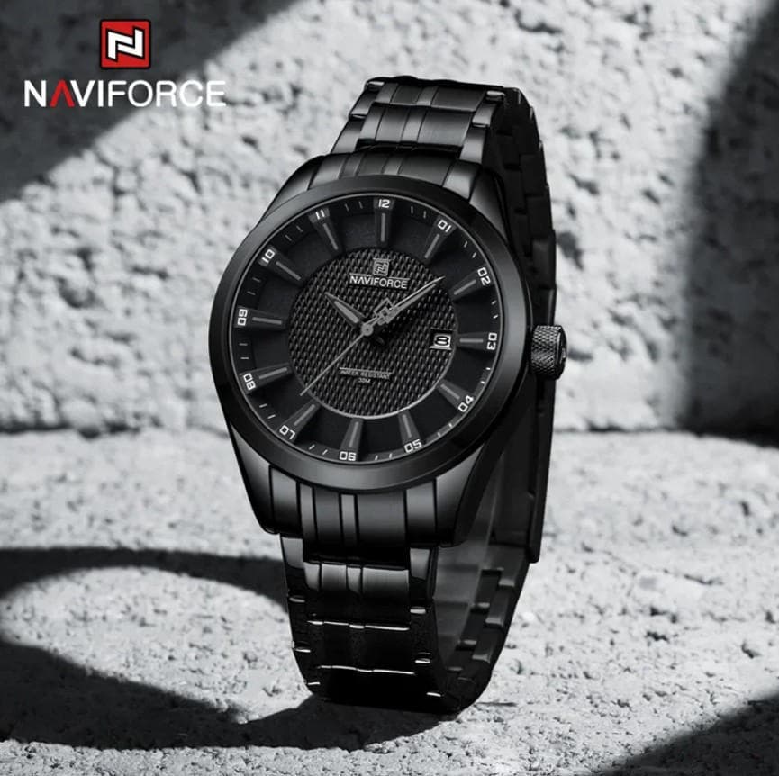 NAVIFORCE 8032 Alloy Quartz watches Stainless Steel strap with 30m waterproof men wristwatch Casual