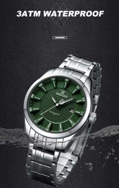 NAVIFORCE 8032 Alloy Quartz watches Stainless Steel strap with 30m waterproof men wristwatch Casual